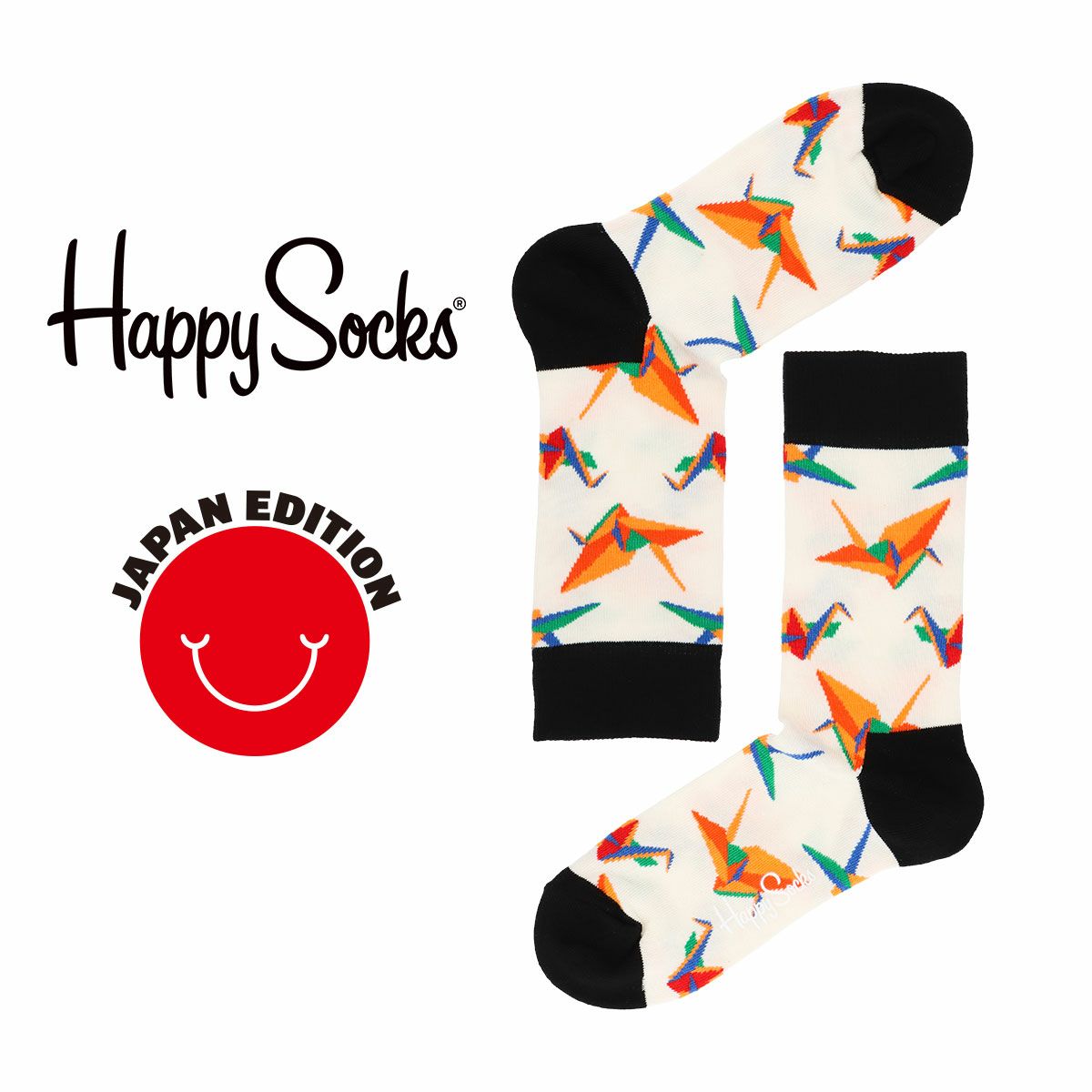 Happy Socks ハッピーソックス ORIGAMI（オリガミ） クルー丈 ソックス 