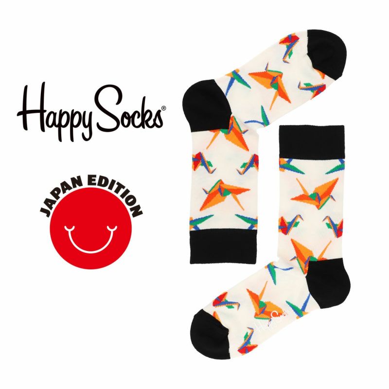 Happy Socks ハッピーソックス ORIGAMI（オリガミ） クルー丈 ソックス 靴下 ユニセックス メンズ ＆ レディス プレゼント  無料ラッピング ギフト 11233135