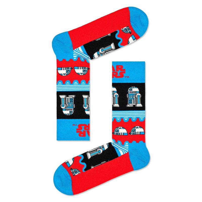 HappySocksハッピーソックス【Limited】HappySocks×StarWars(スターウォーズ)R2-D2Sockアールツーディーツークルー丈ソックス靴下ユニセックスメンズ＆レディースプレゼント無料ラッピングギフト14231010