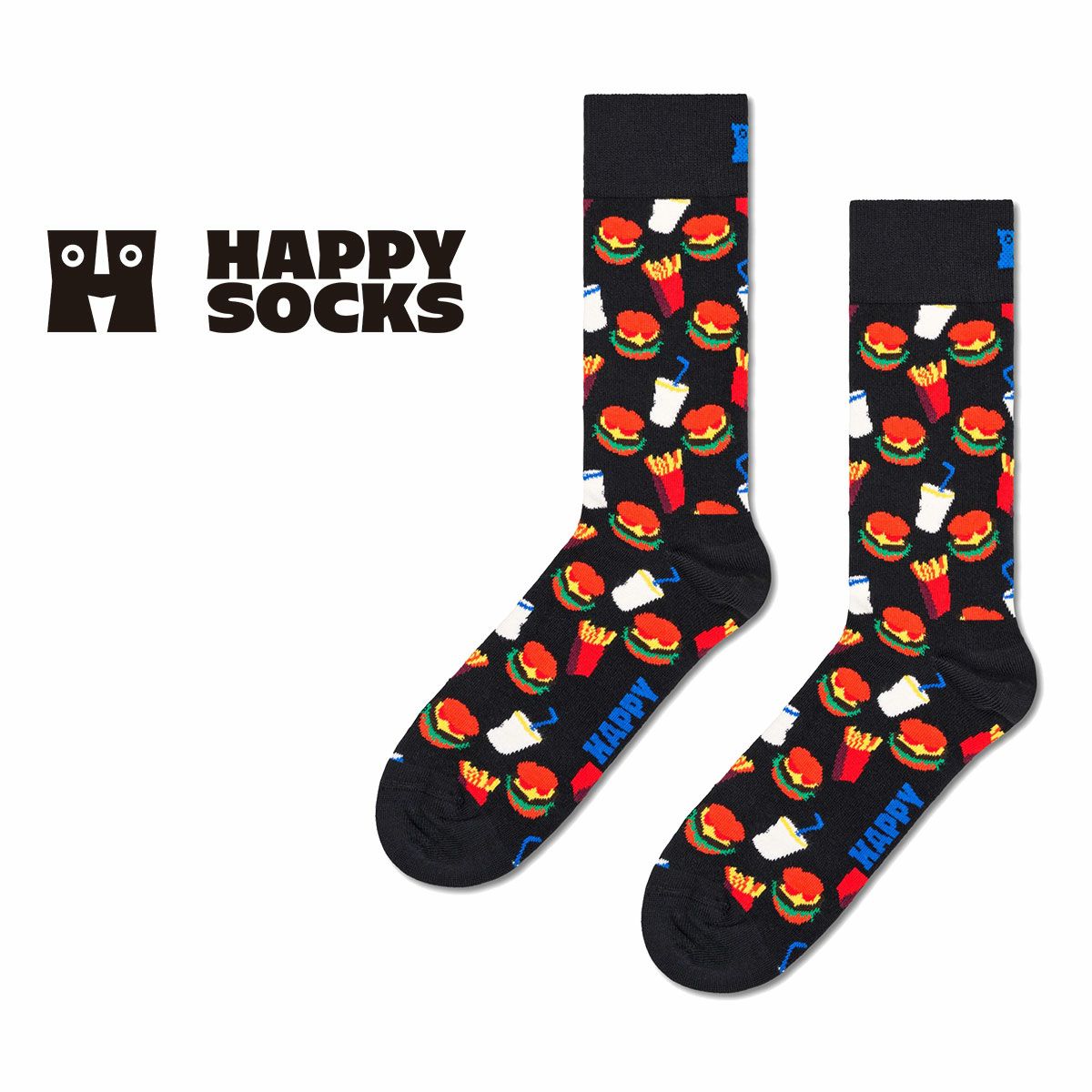 Happy Socks ハッピーソックス Hamburger（ ハンバーガー ）クルー丈 