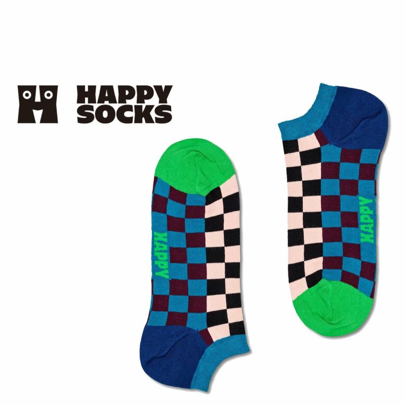 Happy Socks ハッピーソックス Checkerboard Low （ チェッカーボード ）スニーカー丈 ソックス 靴下 ユニセックス メンズ  ＆ レディース プレゼント 無料ラッピング ギフト 10232026