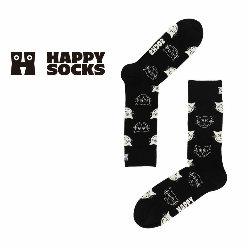 HappySocksハッピーソックスCat（キャット）クルー丈ソックスJAPANEDITION靴下ユニセックスメンズ＆レディースプレゼント無料ラッピングギフト10233139
