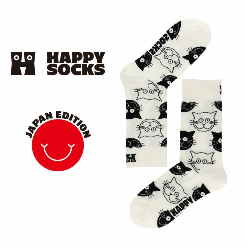 HappySocksハッピーソックスCat（キャット）クルー丈ソックスJAPANEDITION靴下ユニセックスメンズ＆レディースプレゼント無料ラッピングギフト11233138