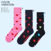 HappySocksハッピーソックスHeartSockBlack（ハートネイビー）クルー丈綿混ソックス靴下紳士メンズ＆レディース男性メンズプレゼント無料ラッピング贈答ギフト10240078