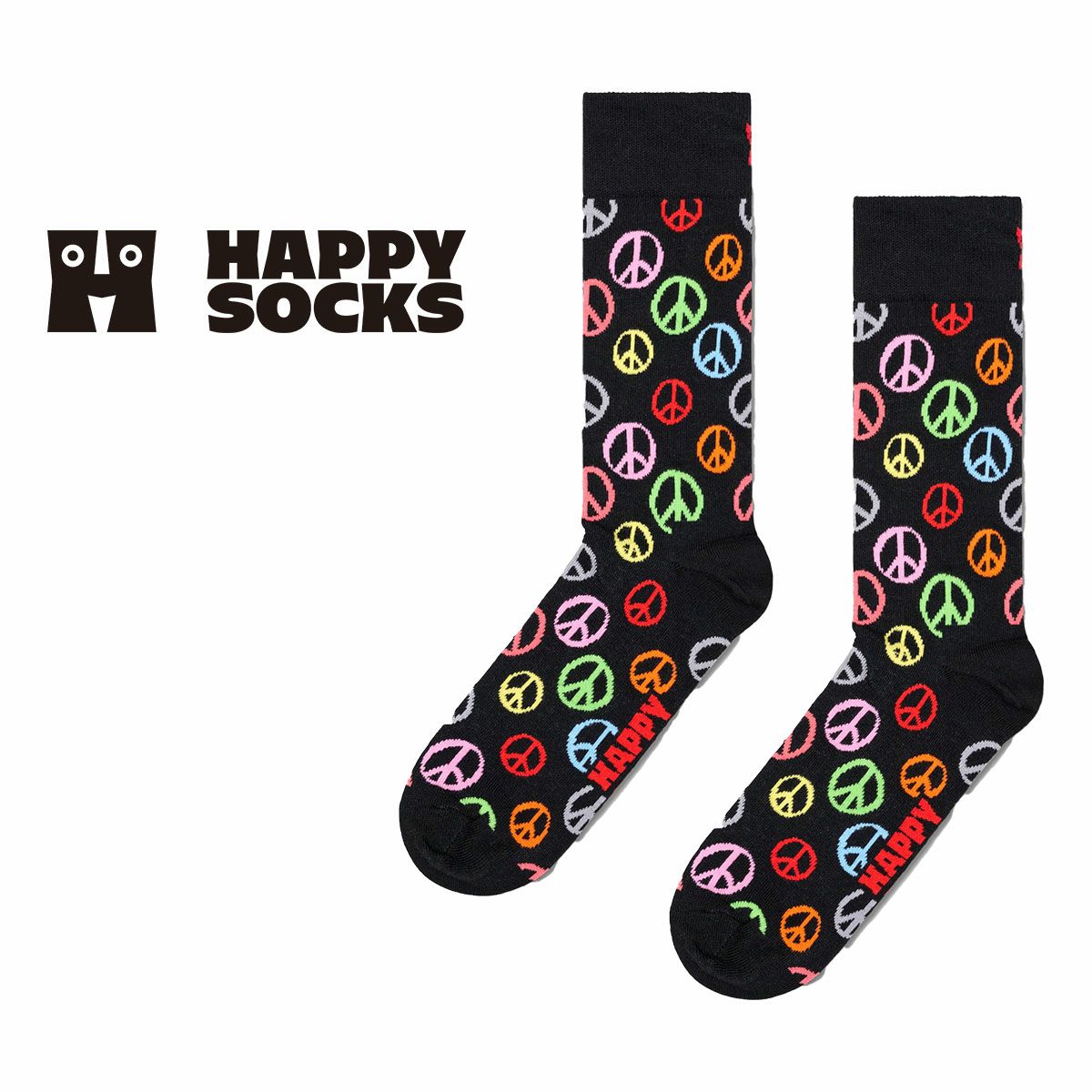 Happy Socks Peace ( ピース ) クルー丈 ソックス 10240062 | ハッピー 