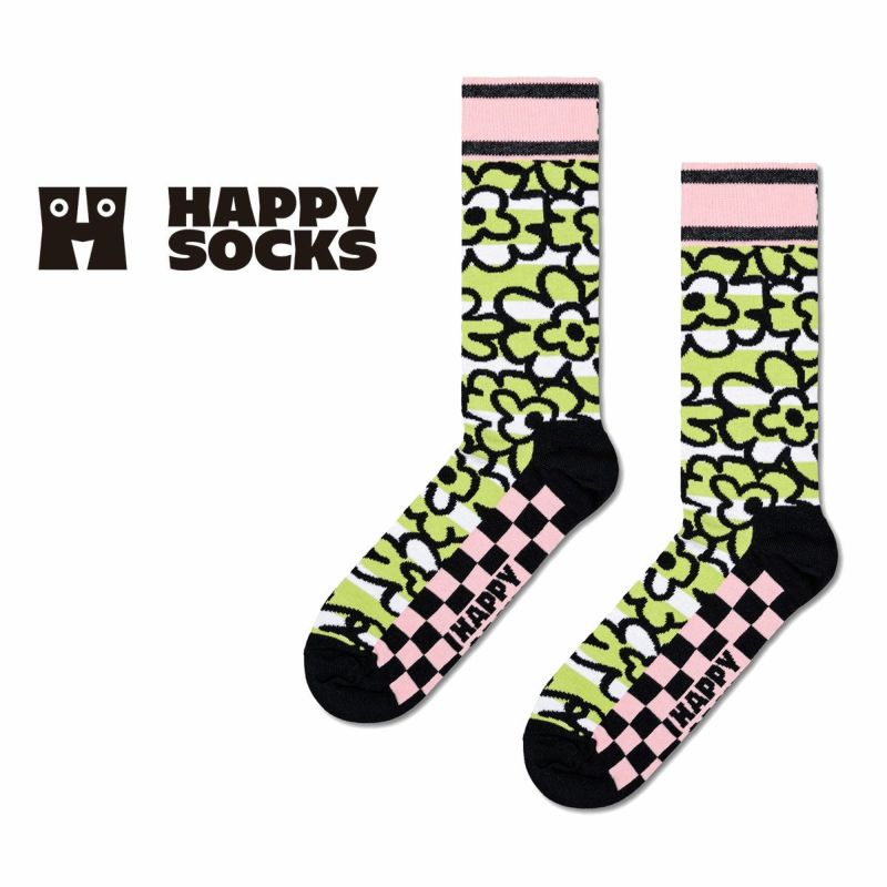 HappySocksハッピーソックスメンズ＆レディースプレゼント無料ラッピングギフトFlowFlowerSockフローフラワークルー丈ソックス靴下10240065