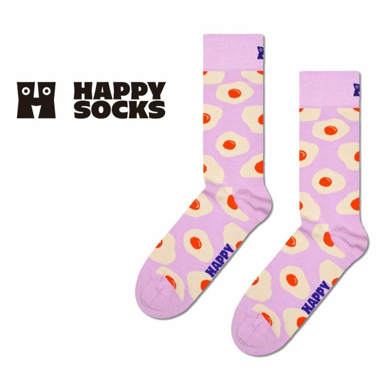 HappySocksハッピーソックスレディースプレゼント無料ラッピングギフトSunnySideUpSock目玉焼きライトパープルクルー丈ソックス靴下10240076