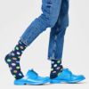 HappySocksハッピーソックスメンズ＆レディースプレゼント無料ラッピングギフトBigDotSockビックドット柄ネイビークルー丈ソックス靴下10240081