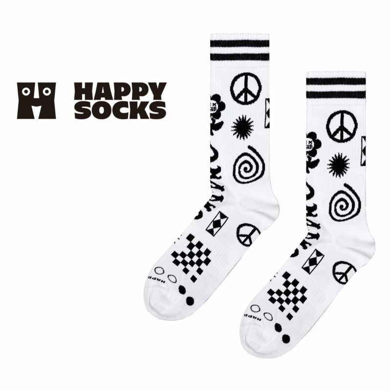 HappySocksハッピーソックスメンズ＆レディースプレゼント無料ラッピングギフトRandomRaveSneakerSockランダムレイブクルー丈スポーツソックス靴下10240064