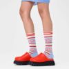 HappySocksハッピーソックスメンズ＆レディースプレゼント無料ラッピングギフトFlamingStripeSneakerSockフラミンゴ＆ストライプ柄クルー丈スポーツソックス靴下10240108