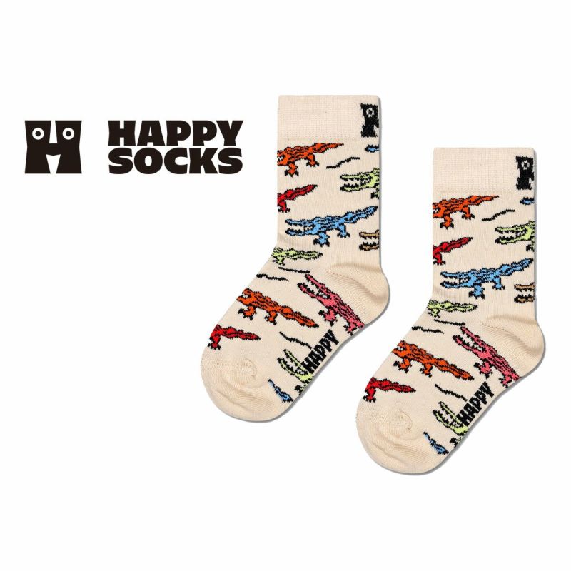 HappySocksハッピーソックスメンズ＆レディースプレゼント無料ラッピングギフトKidsCrocodileSockクロコダイル柄子供用キッズクルー丈ソックス靴下12240015