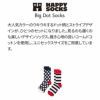 【2足セット】HappySocksハッピーソックスClassicBigDotStripe（ドット＆ストライプ）オーガニックコットンクルー丈ソックス靴下ユニセックスメンズ＆レディースプレゼント無料ラッピングギフト10232027