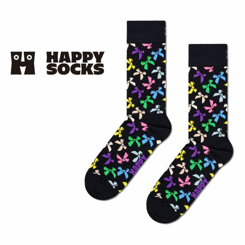 HappySocksハッピーソックスBow（ボウ)クルー丈ソックスユニセックスメンズ＆レディースプレゼント無料ラッピングギフト10240303