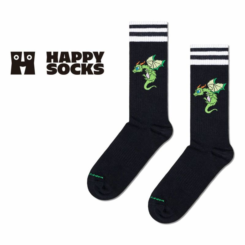 HappySocksハッピーソックスDragonSneaker（ドラゴン)クルー丈スポーツソックスユニセックスメンズ＆レディースプレゼント無料ラッピングギフト10240387