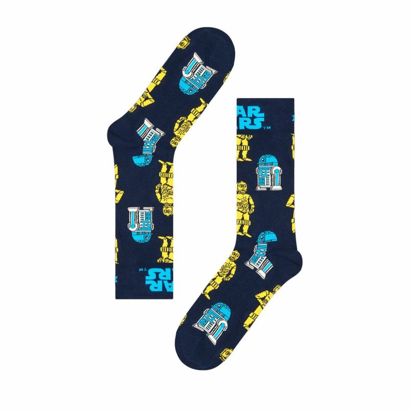 【Limited】HappySocksハッピーソックス×StarWars（スターウォーズ）R2D2&C3PO（アールツーディーツー&シースリーピーオー）クルー丈ソックスユニセックスメンズ＆レディースプレゼント無料ラッピングギフト14240040