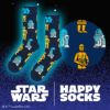 【Limited】HappySocksハッピーソックス×StarWars（スターウォーズ）R2D2&C3PO（アールツーディーツー&シースリーピーオー）クルー丈ソックスユニセックスメンズ＆レディースプレゼント無料ラッピングギフト14240040