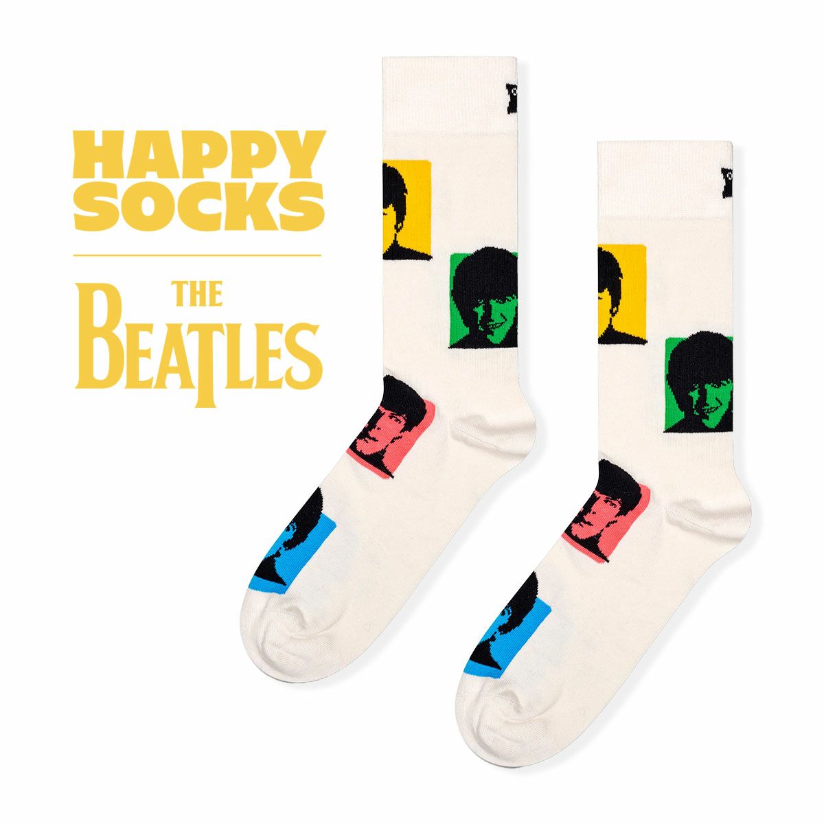 ハッピーソックス 【Limited】Happy Socks ×Beatles ( ビートルズ ) Beatles Silhouettes（ ビートルズ  シルエット ） クルー丈 ソックス 靴下 ユニセックス メンズ ＆ レディス プレゼント 無料ラッピング ギフト 14240021 | ハッピーソックス オンラインショップ