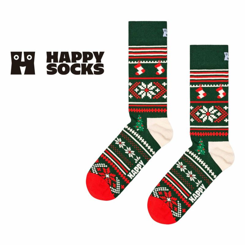 HappySocksハッピーソックスChristmasSweaterSock(クリスマスセーター)クルー丈ソックスユニセックスメンズ＆レディースプレゼント無料ラッピングギフト10240337